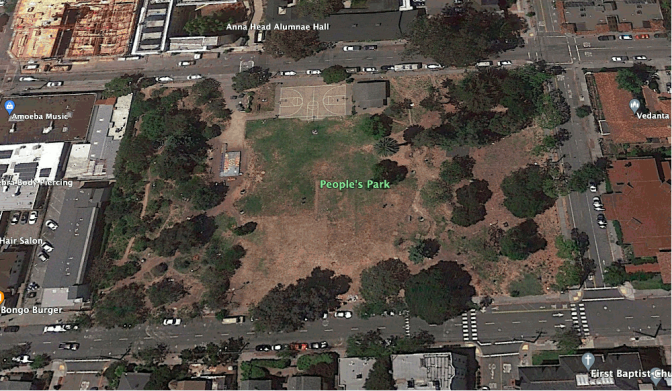 Aerial photo of People's Park in June 2019