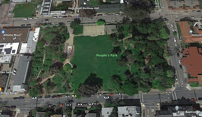 Aerial photo of People's Park in April 2018